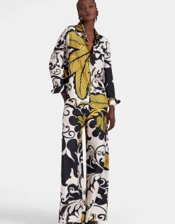 Palazzo PantsMarea Black & White in Silk Twill
