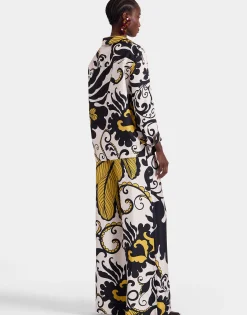 Palazzo PantsMarea Black & White in Silk Twill