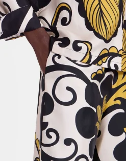 Palazzo PantsMarea Black & White in Silk Twill