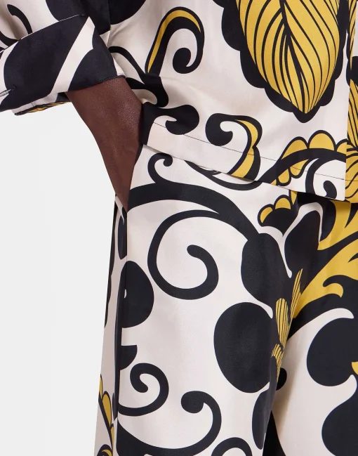 Palazzo PantsMarea Black & White in Silk Twill