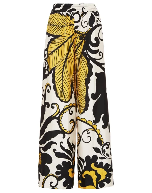 Palazzo PantsMarea Black & White in Silk Twill