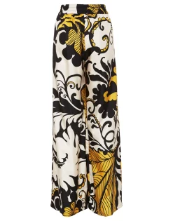 Palazzo PantsMarea Black & White in Silk Twill