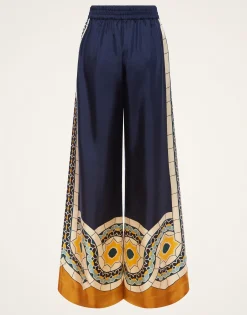 Palazzo PantsMudejar Placée Blue in Silk Twill