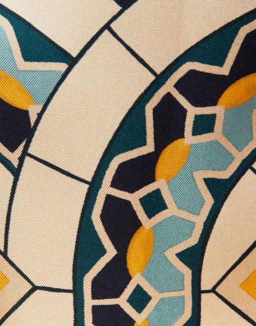 Palazzo PantsMudejar Placée Blue in Silk Twill