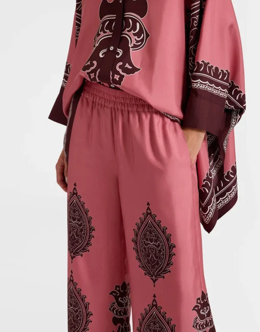 Palazzo PantsOltrarno Placée Pink in Silk Twill