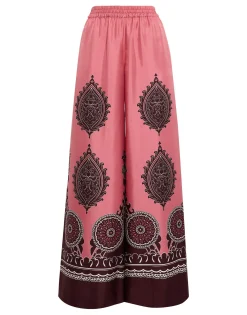 Palazzo PantsOltrarno Placée Pink in Silk Twill