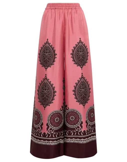 Palazzo PantsOltrarno Placée Pink in Silk Twill