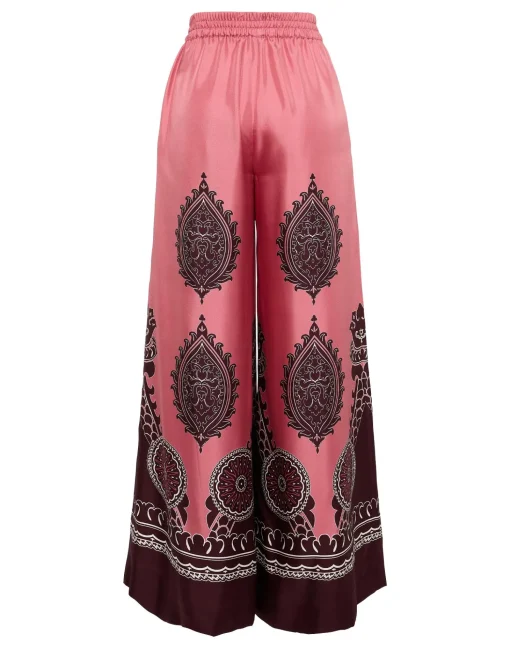 Palazzo PantsOltrarno Placée Pink in Silk Twill