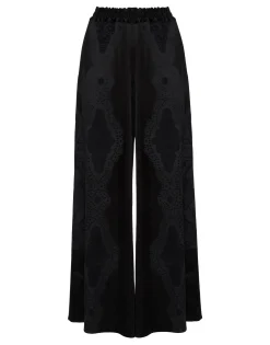 Palazzo PantsPortal Laser Black in Viscose Satin Stretch