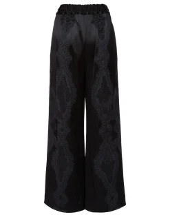 Palazzo PantsPortal Laser Black in Viscose Satin Stretch