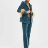 24/7 PantsLight Blue in Velvet With Feathers