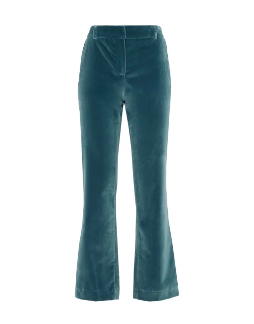 24/7 PantsLight Blue in Velvet With Feathers