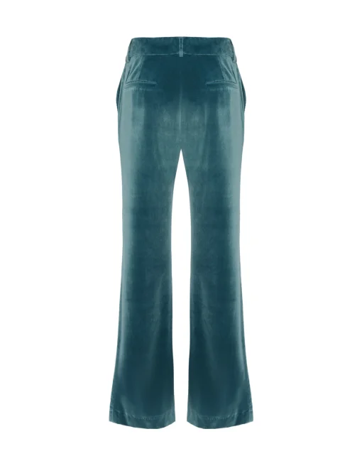 24/7 PantsLight Blue in Velvet With Feathers