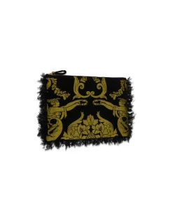 Party PochetteCherubs Black in Jacquard With Feathers