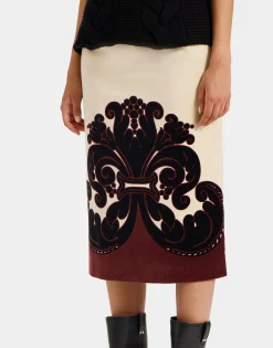 Pencil SkirtCorsini Placée Cream in Cotton Velvet