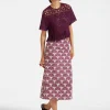 Pencil SkirtFans Purple in Shot Cotton
