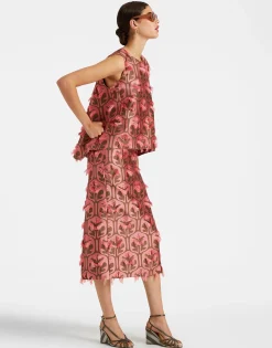 Pencil SkirtGrove Kaki/Pink in Jacquard