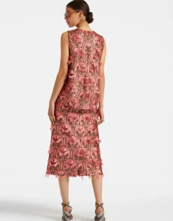 Pencil SkirtGrove Kaki/Pink in Jacquard