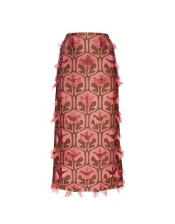 Pencil SkirtGrove Kaki/Pink in Jacquard