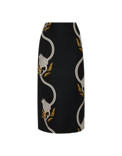 Pencil SkirtMelograno Black & White in Cady Wool