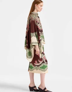 Pencil SkirtPortal Placée Brown in Envers Satin