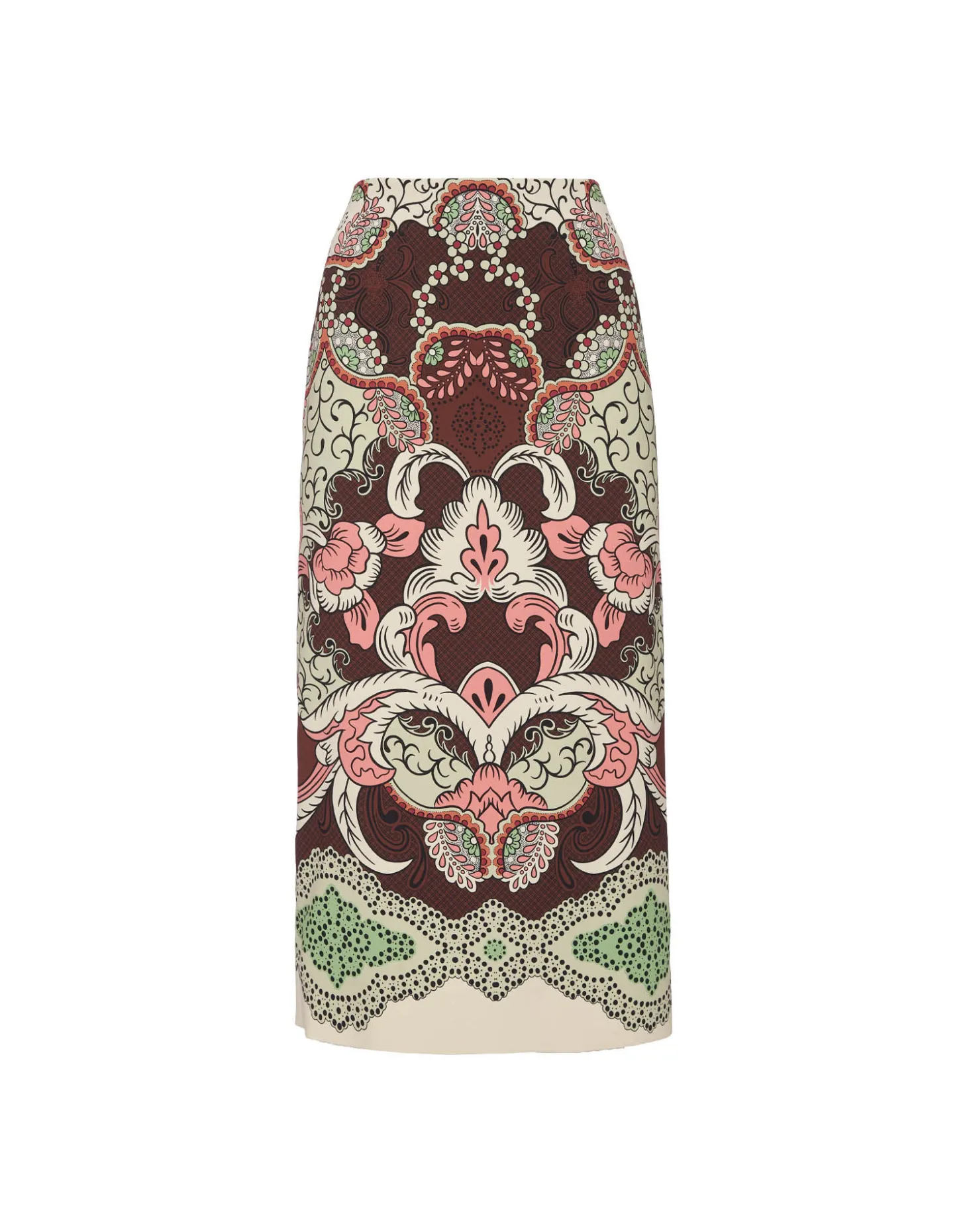 Pencil SkirtPortal Placée Brown in Envers Satin