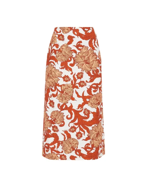 Pencil SkirtReef White in Shot Cotton