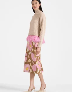 Pencil SkirtSylph Khaki in Cady Wool