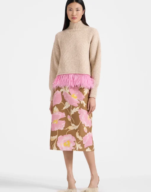 Pencil SkirtSylph Khaki in Cady Wool