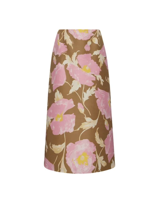 Pencil SkirtSylph Khaki in Cady Wool