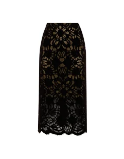 Pencil SkirtVaudeville Brown in Cotton Lace