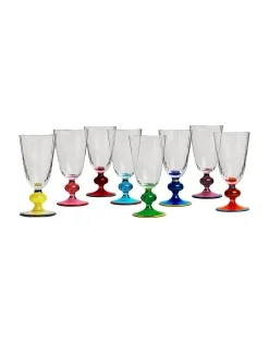 Perfetto Glasses Set of 8Mixed in Murano Glass