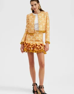 Pincho Mini SkirtFans Gold in Jacquard