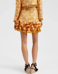 Pincho Mini SkirtFans Gold in Jacquard