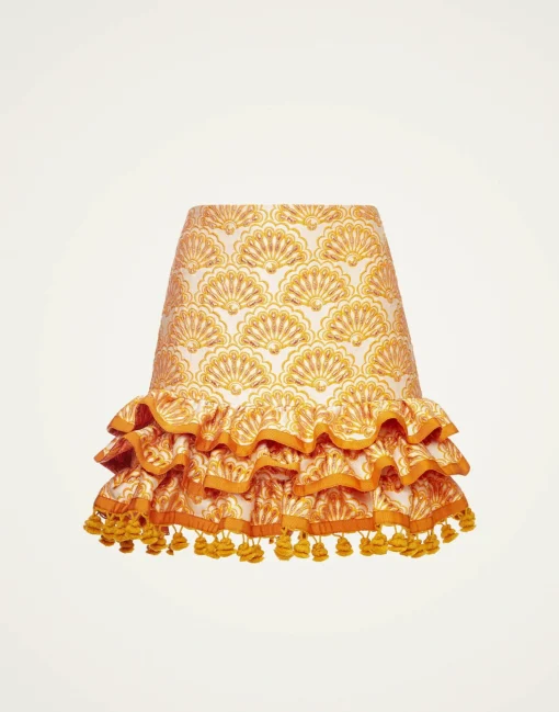 Pincho Mini SkirtFans Gold in Jacquard