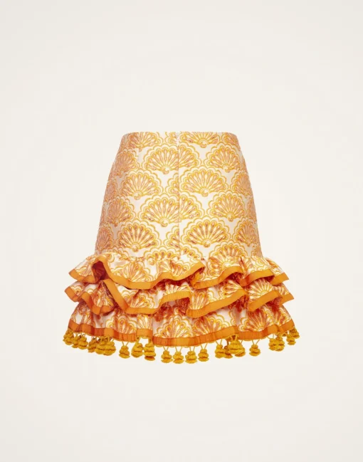 Pincho Mini SkirtFans Gold in Jacquard
