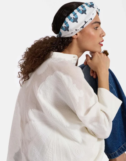Pinup HeadbandScirocco Ivory in Twill