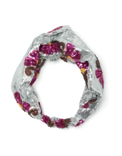 Pinup HeadbandSilver in Textured Sequins