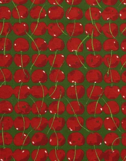 Placemat Set Of 2Cherries Verde in Linen