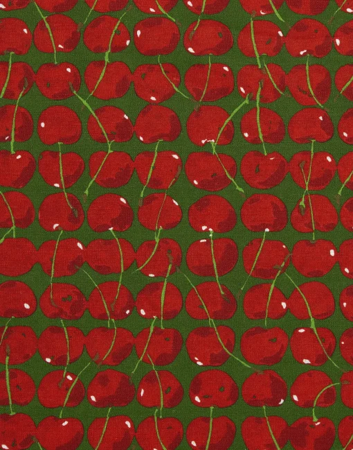 Placemat Set Of 2Cherries Verde in Linen