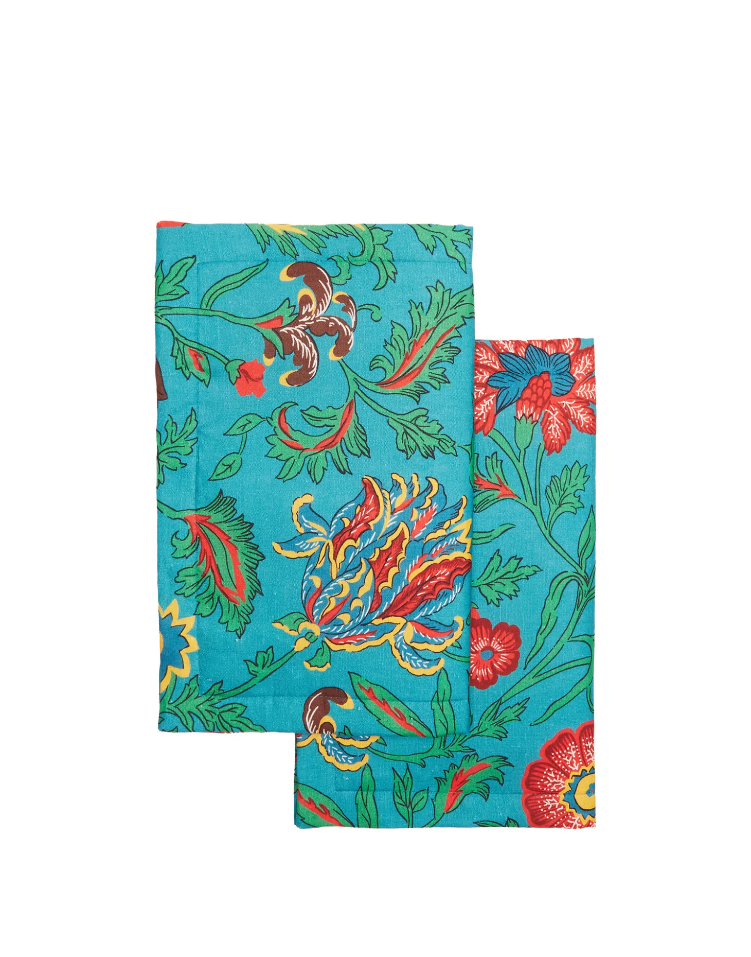 Placemat Set Of 2Dragon Flower Turchese in Linen