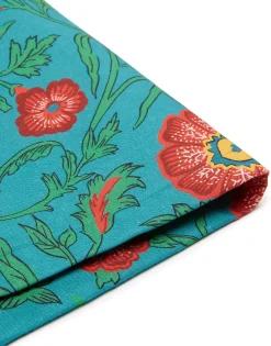 Placemat Set Of 2Dragon Flower Turchese in Linen