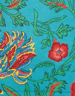 Placemat Set Of 2Dragon Flower Turchese in Linen