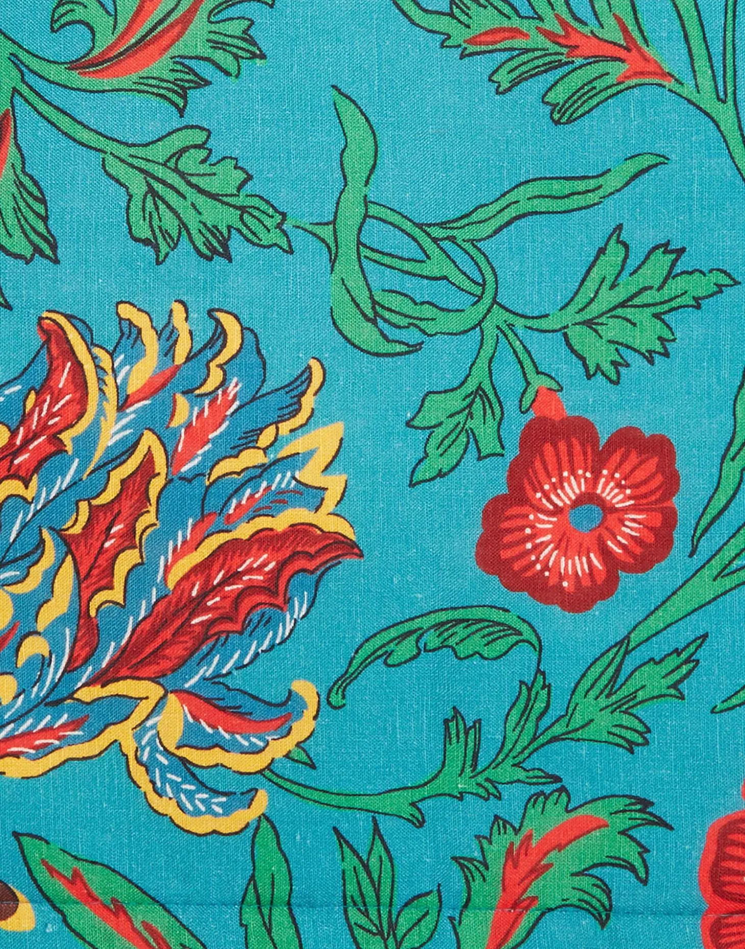 Placemat Set Of 2Dragon Flower Turchese in Linen