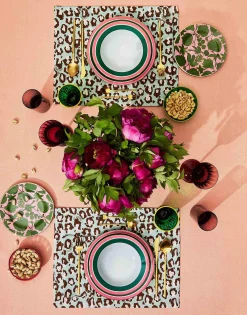 Placemat Set Of 2Lady Leopard Acqua in Linen