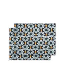 Placemat Set Of 2Plaza Small Light Blue in Shot Cotton