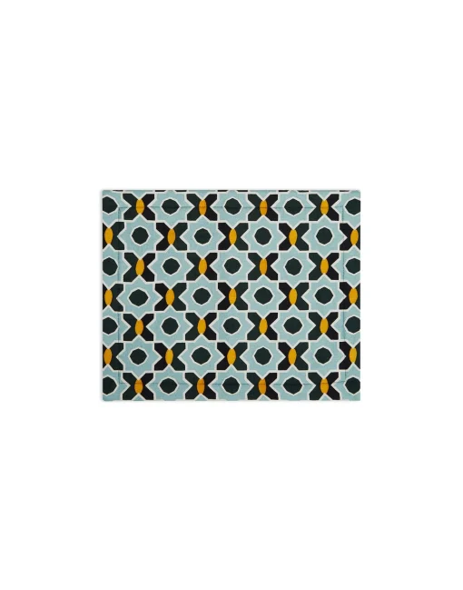 Placemat Set Of 2Plaza Small Light Blue in Shot Cotton
