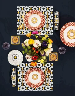 Placemat Set Of 2Plaza Small Light Blue in Shot Cotton