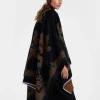 PonchoHerald Black in Wool Silk