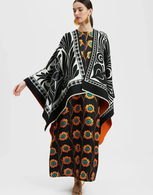 PonchoMix Tiles Black in Wool